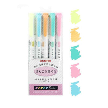 Zebra Pen Mildliner Dual-Tip Highlighter Set,5 Color Pack