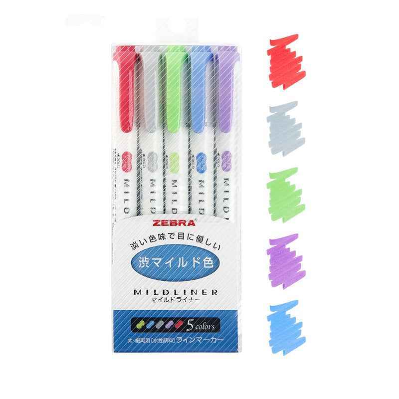 Zebra Pen Mildliner Dual-Tip Highlighter Set,5 Color Pack
