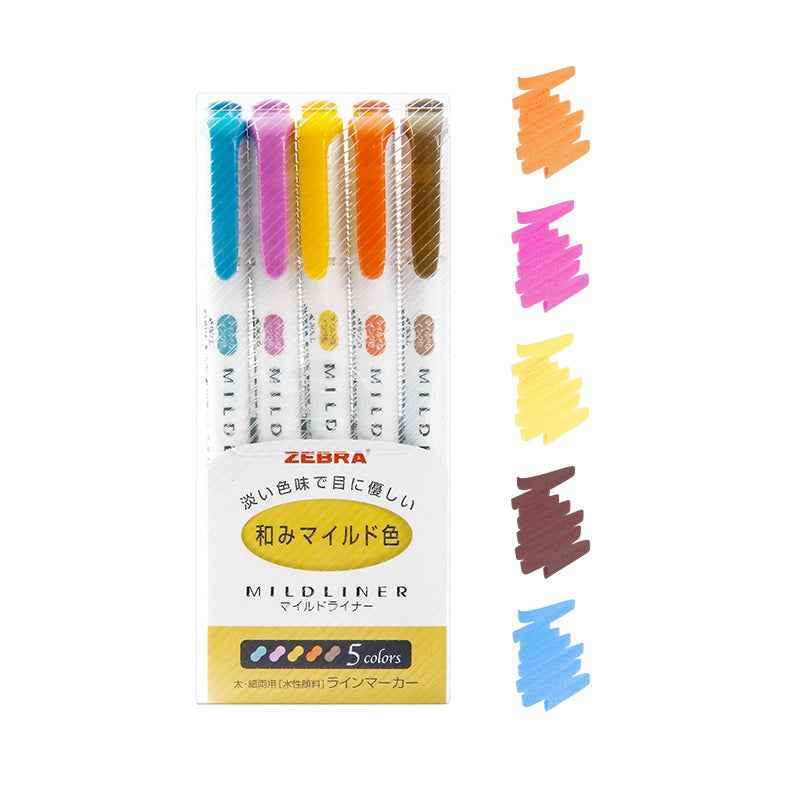 Zebra Pen Mildliner Dual-Tip Highlighter Set,5 Color Pack