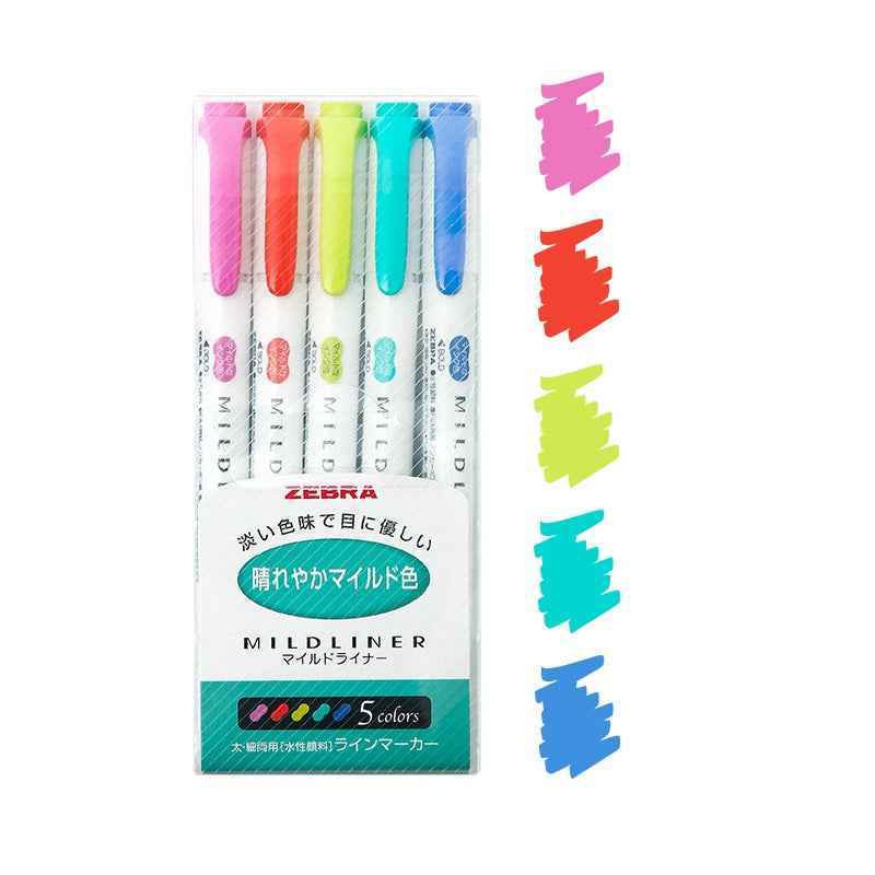 Zebra Pen Mildliner Dual-Tip Highlighter Set,5 Color Pack