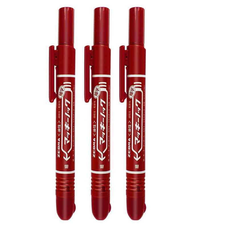 Zebra Permanent Pen,McKnock,Fine Point,3 Count P-YYSS6 Red