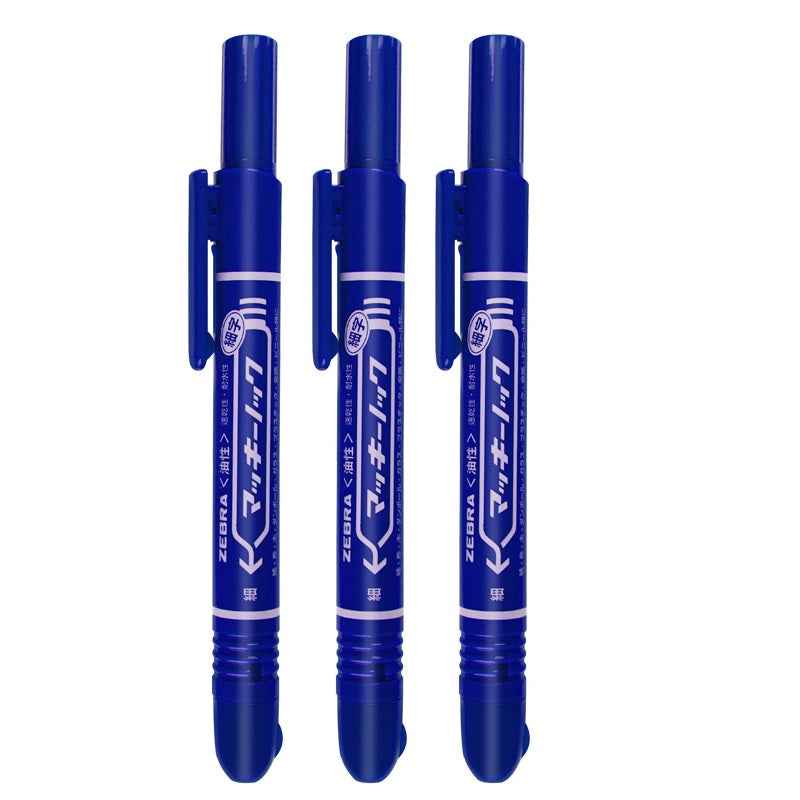 Zebra Permanent Pen,McKnock,Fine Point,3 Count P-YYSS6 Blue