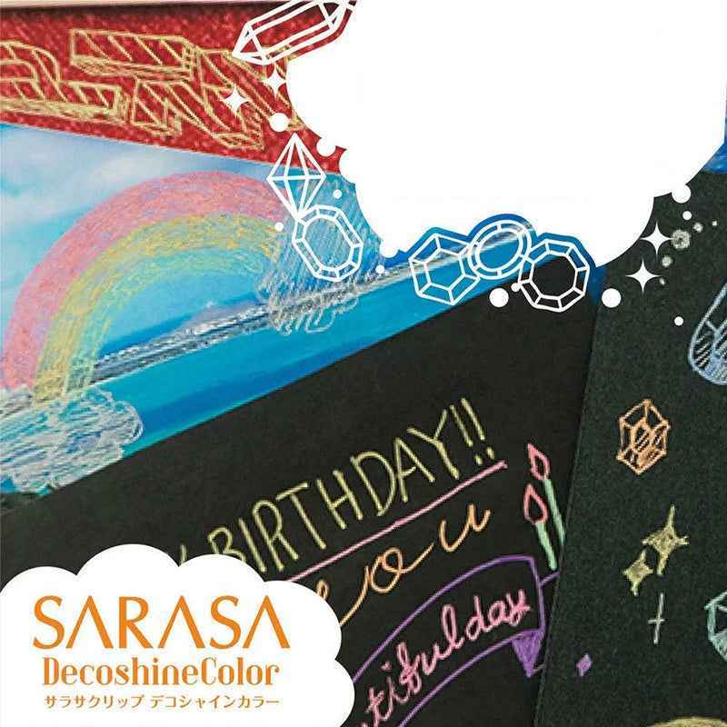 Zebra Sarasa Clip Decoshine Metallic Gel Pen 0.5mm Shimmering 5-Color Set