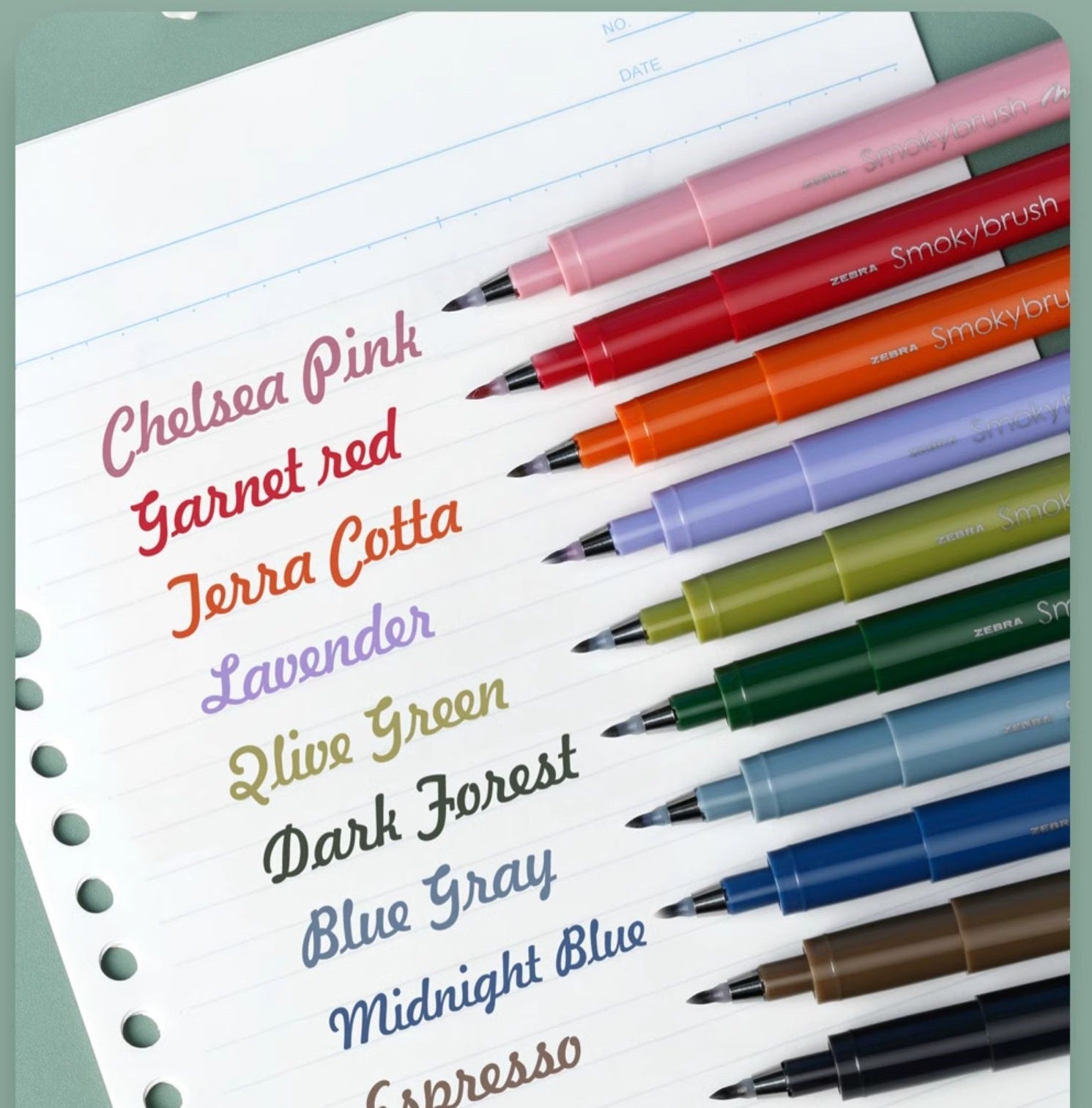 Zebra Smoky Brush Pen - Set of 5 Colors