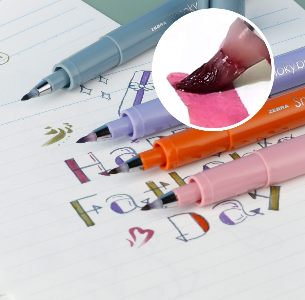 Zebra Smoky Brush Pen - Set of 5 Colors