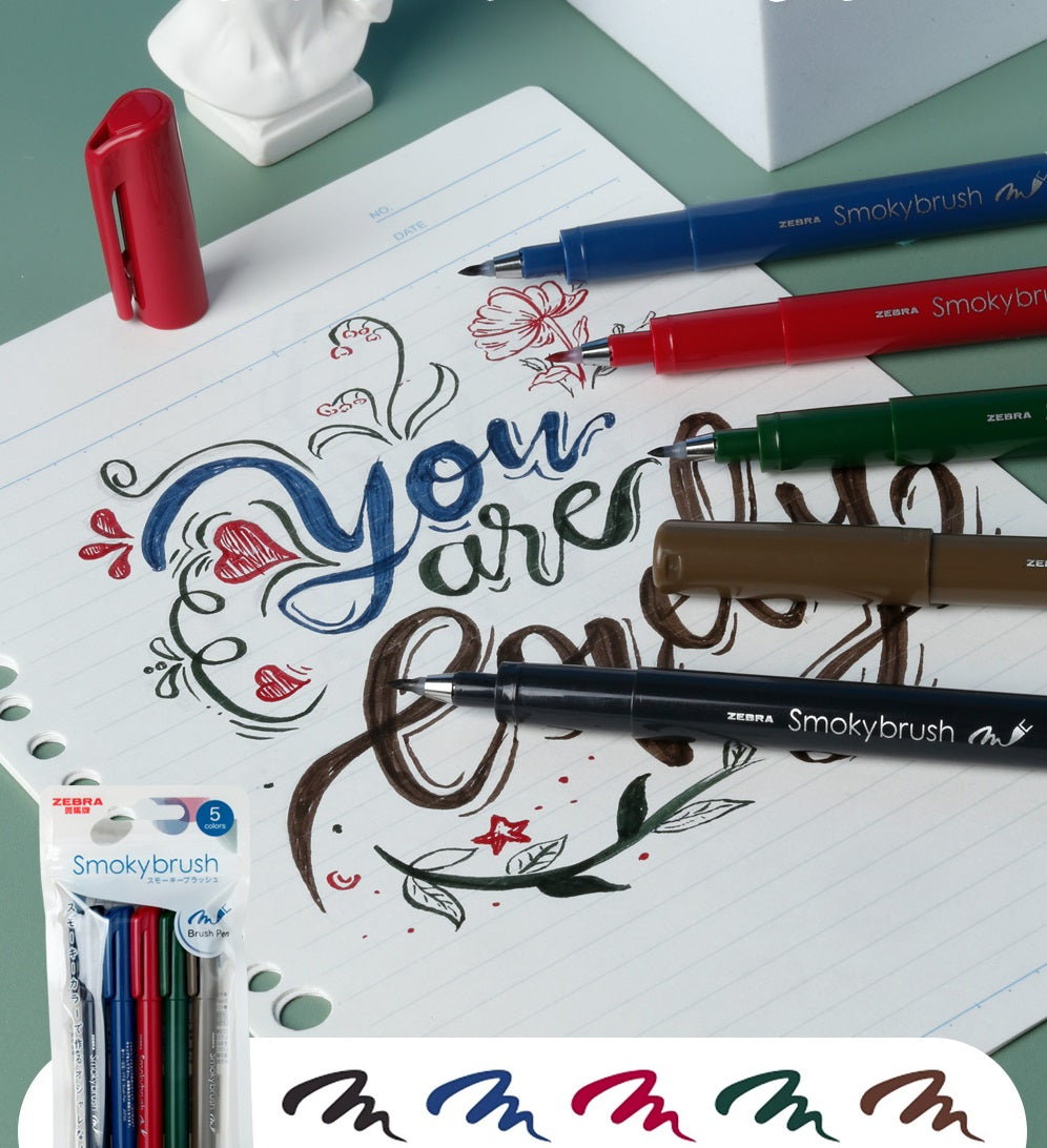 Zebra Smoky Brush Pen - Set of 5 Colors
