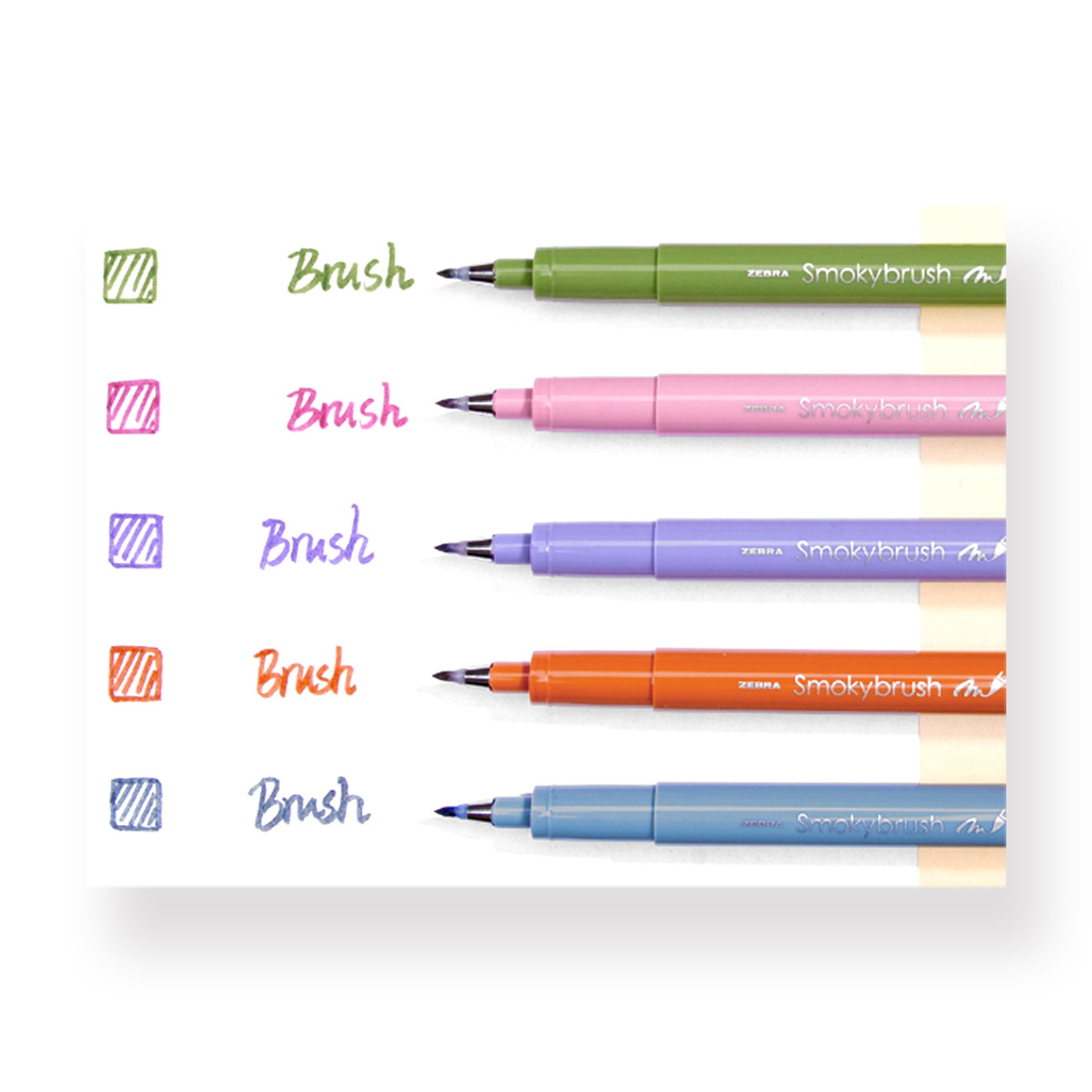 Zebra Smoky Brush Pen - Set of 5 Colors