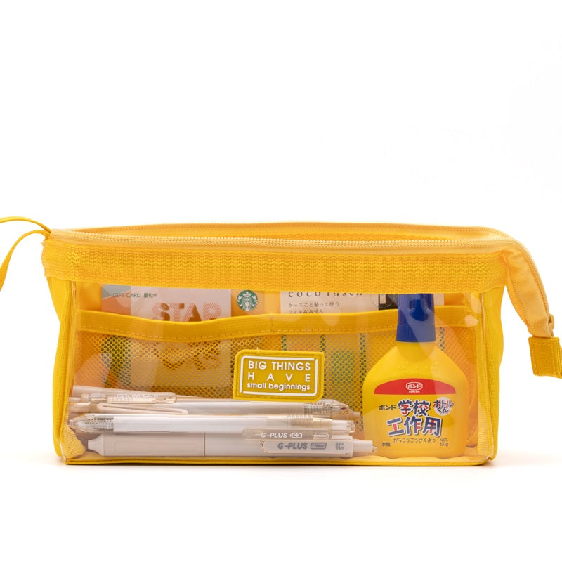 Angoo Boat-Shaped Clear TPU Pencil Case Large Capacity for Students Yellow