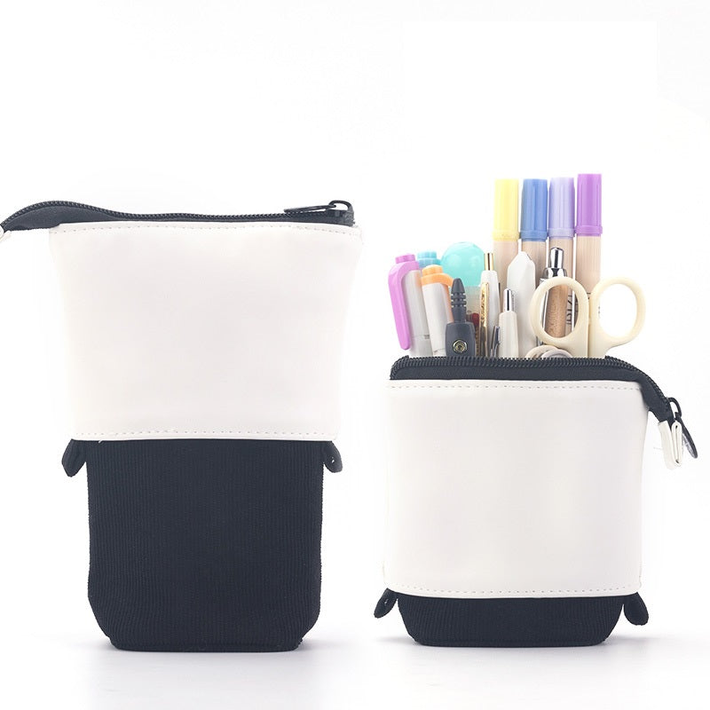Angoo Stand-Up Pencil Case Pull-Down Pen Holder Black