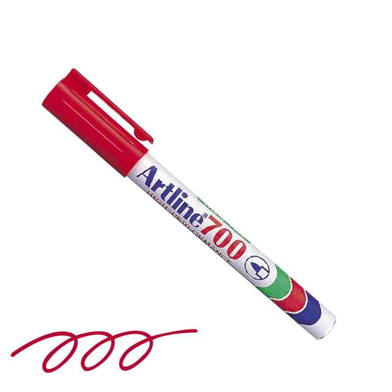 Artline 700 Permanent Marker,0.7mm Fine Tip,3 Pack Red