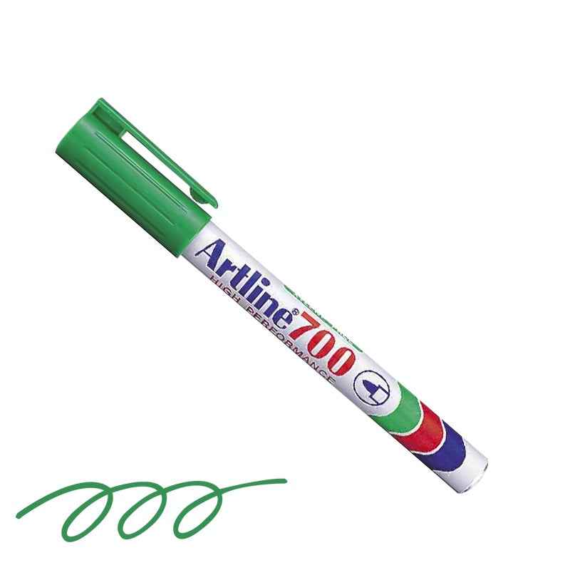 Artline 700 Permanent Marker,0.7mm Fine Tip,3 Pack Green