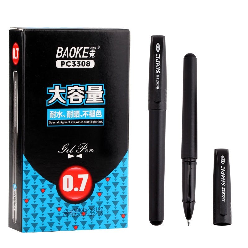 Baoke Gel Pens PC3308 0.7mm (Pack of 12) 0.7mm Black