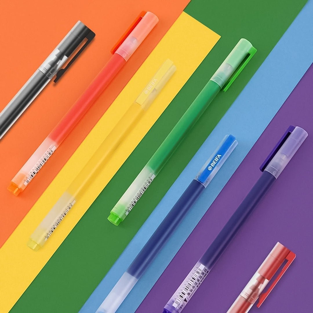 Beifa Ruler Beifa Jumbo MultiColor 0.5mm Gel Pens Pack of 7 – TOUCHFIVE