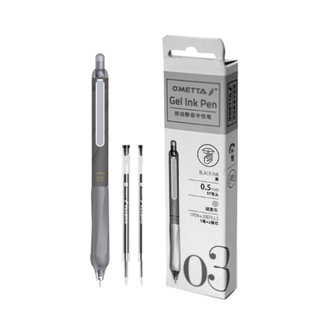 Beifa Ometta-03 0.5mm Gel Ink Pen-1 pen with 2 refills 0.5mm Black