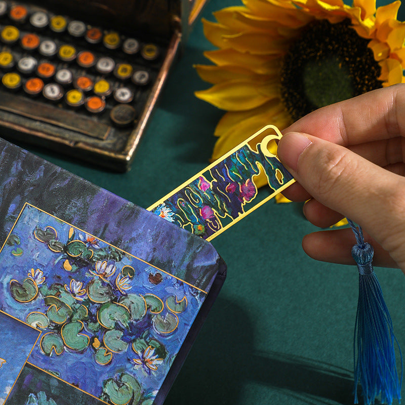 4 Pack Flower Shadow Metal Bookmarks