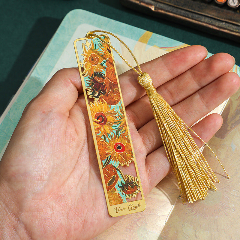 4 Pack Flower Shadow Metal Bookmarks