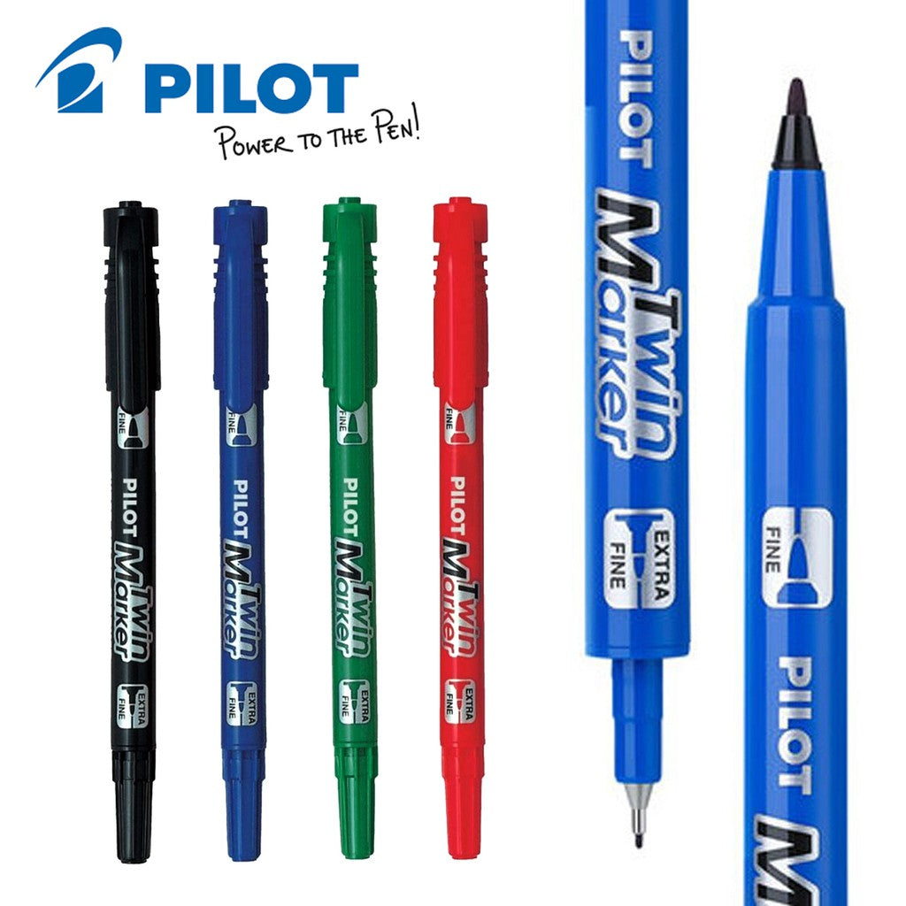 Pilot Oil-Based Twin Marker No Xylene - Extra Fine / Fine - 12 Colours