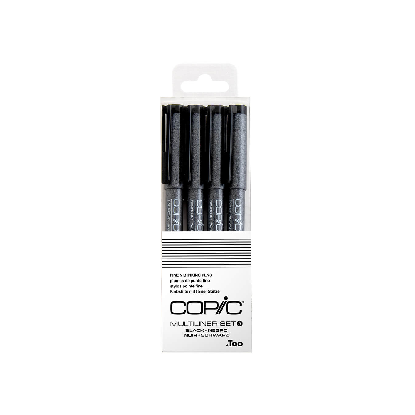 Copic Multiliner Fine Pigment Based Ink Pens,4PC Set Black A