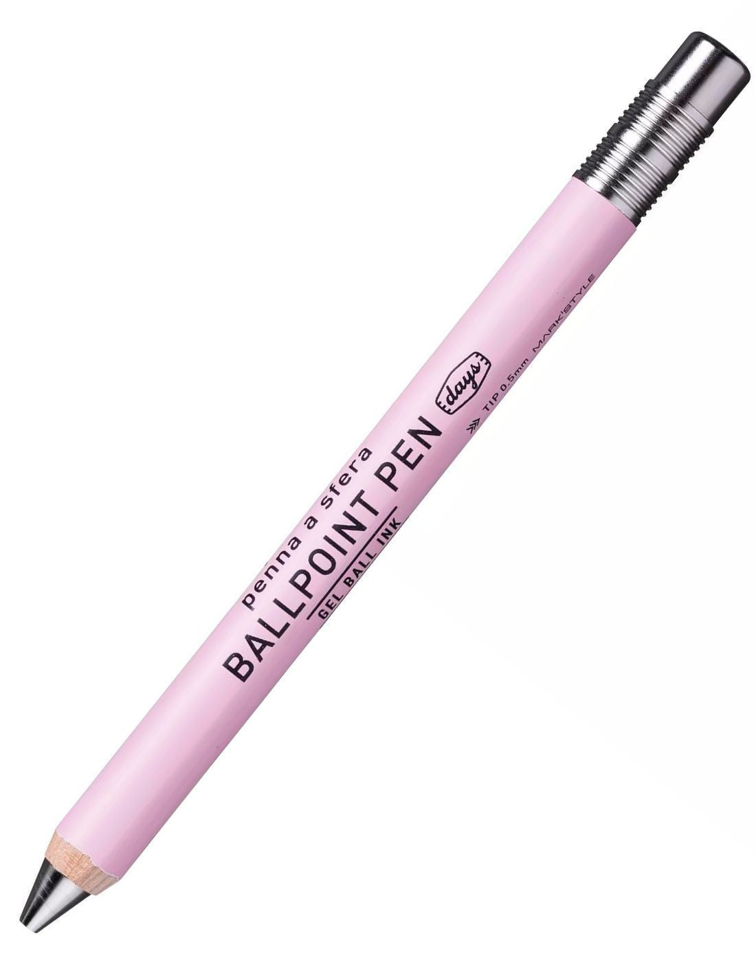 Mark's Style Days Gel Wooden Ballpoint Pen 0.5mm Pink