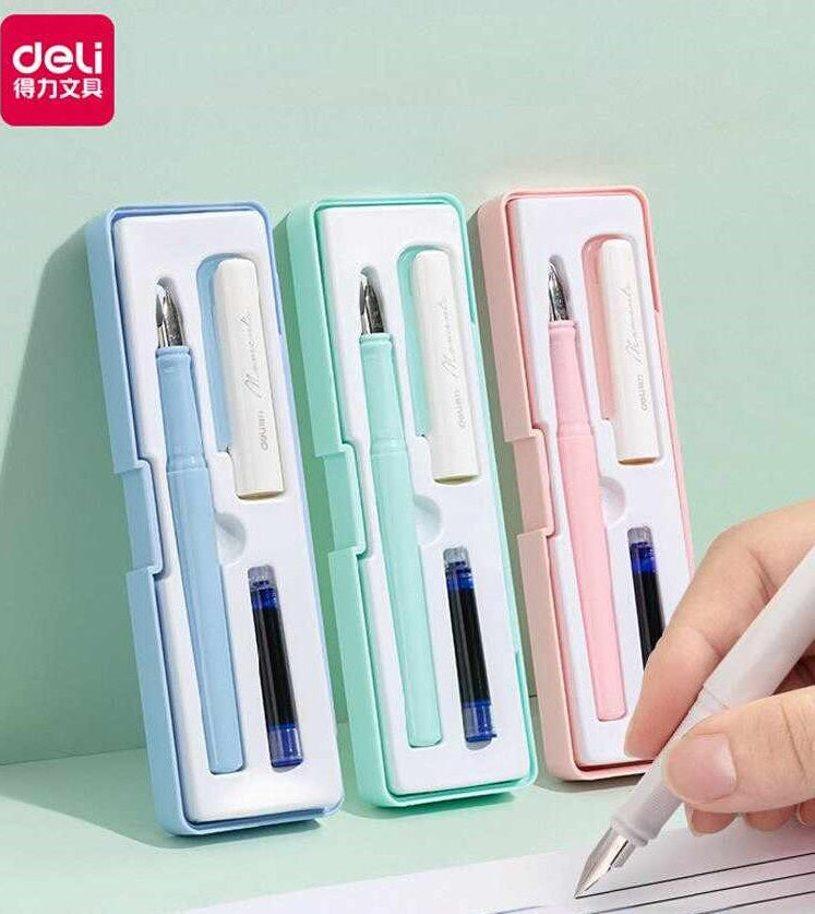 DELI A932 Affordable Starter Fountain Pens for Beginners 3 Color Pack