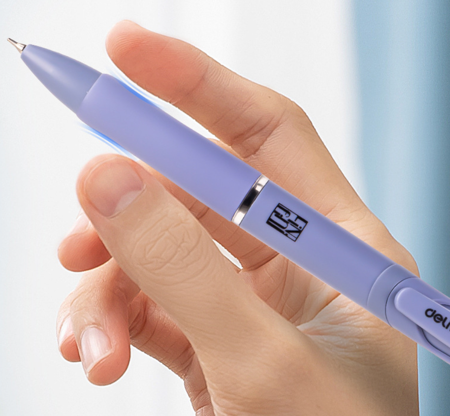 DELI Retractable Gel Pens 0.5mm,Black Ink,8 Pack