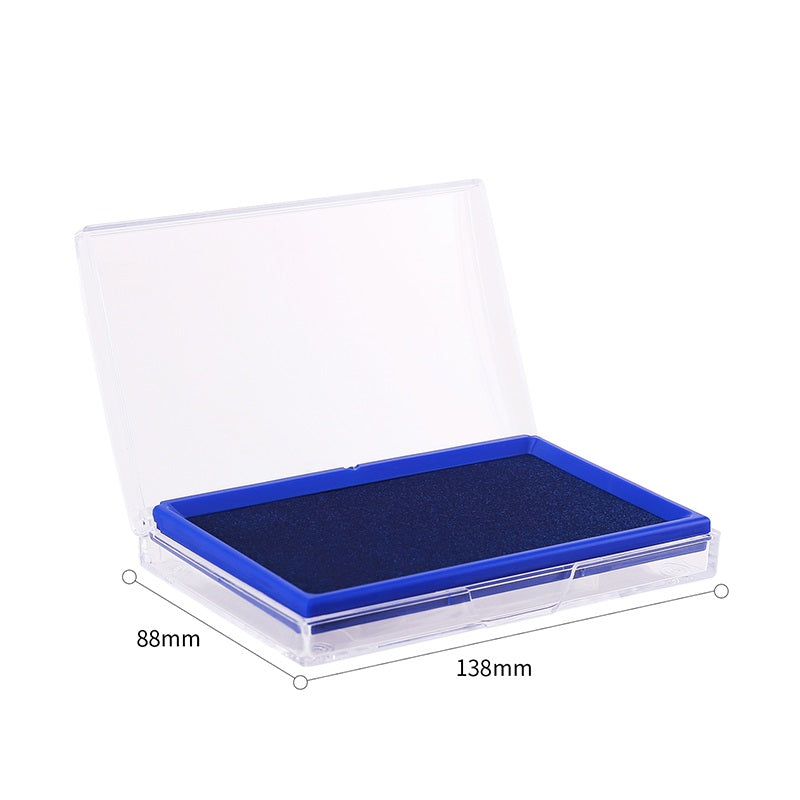2pcs DELI Large Black Red Blue Ink Stamp Pad - 68mm x 118mm Blue