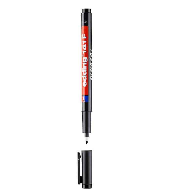 edding 141 F Permanente Marker Pen Black/Red/Blue Ink 10 Pack Black