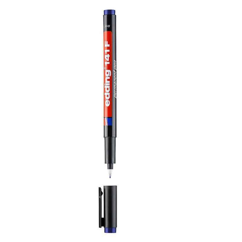 edding 141 F Permanente Marker Pen Black/Red/Blue Ink 10 Pack Blue