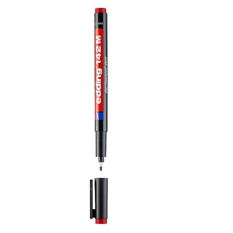edding 142 M Permanente Marker Pen Black/Red/Blue Ink 10 Pack Red