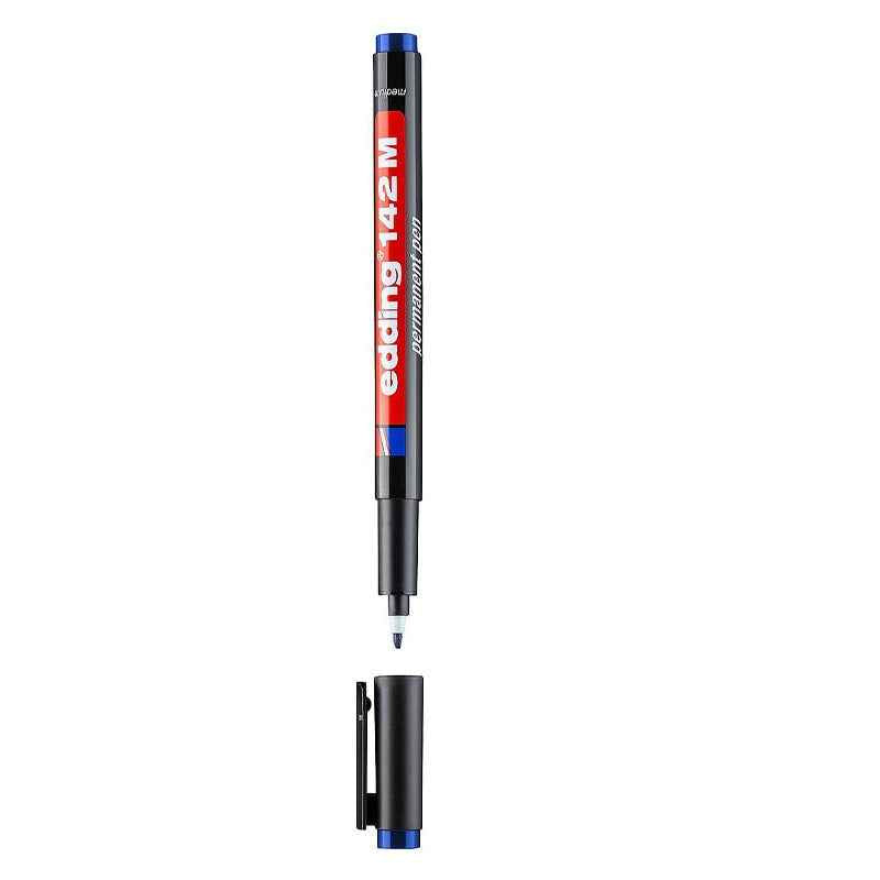 edding 142 M Permanente Marker Pen Black/Red/Blue Ink 10 Pack Blue
