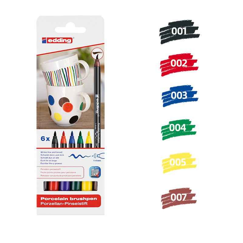 edding 4200 porcelain brush pen 6 pack for ceramic painting Basic