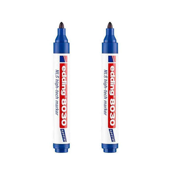 edding 8030 NLS high-tech marker low-corrosion marking ink 2 Pack 2 Blue