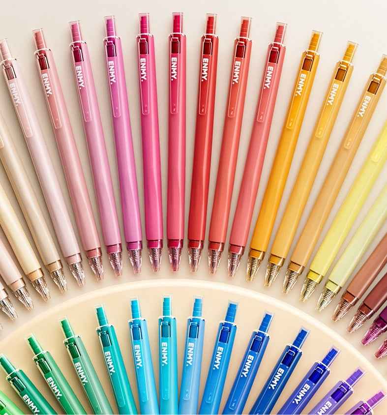 ENMY Rainbow Acrylic Ink Retractable Fineliner Pen Set – 0.7mm, 6 Colors
