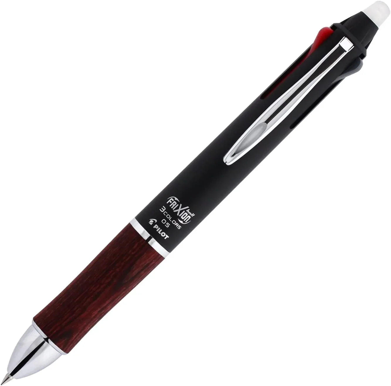 Pilot Frixion Ball 3 Colors Wood Erasable Ballpoint Pen Deep Red