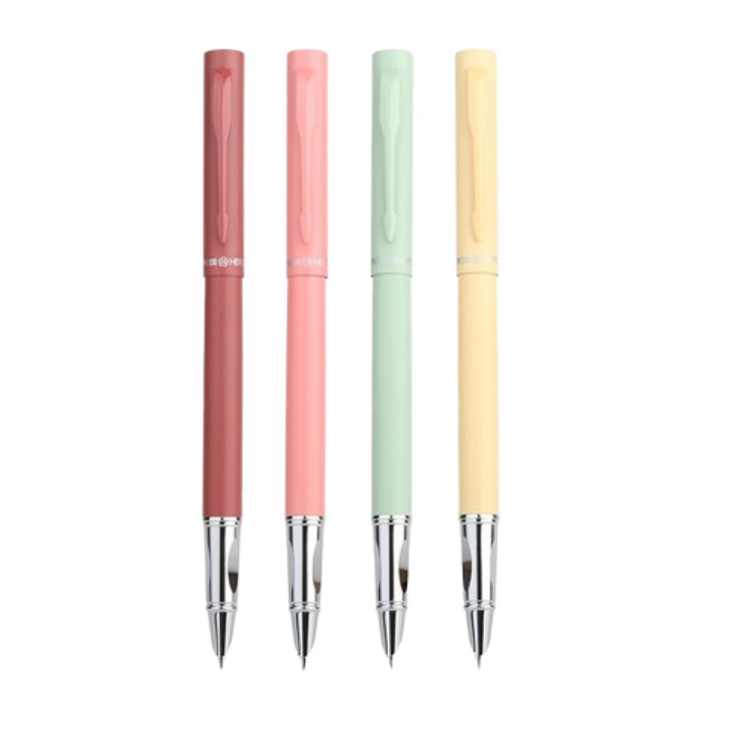 Hero 1229 Extra Fine Pastel Iridium Gold Fountain Pen Red