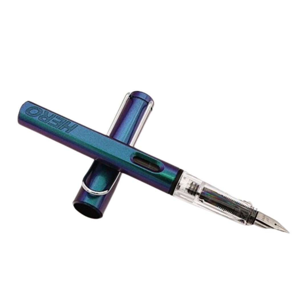 Hero 359B Dazzle Fountain Pen Dark Blue
