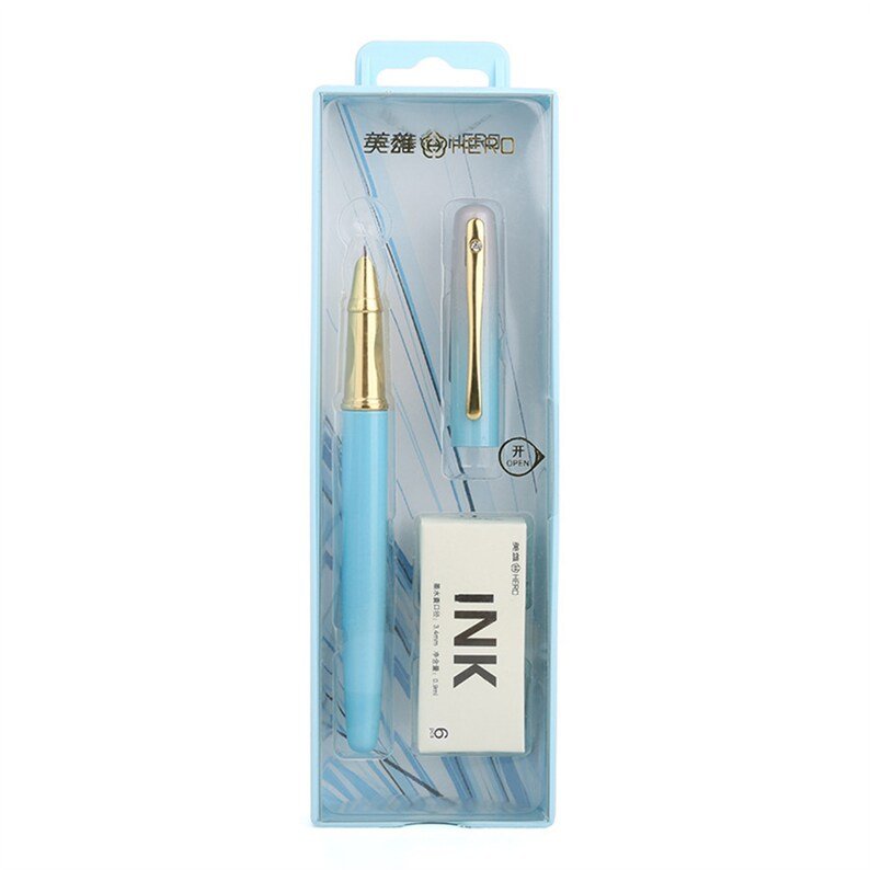 Hero 6179A Fountain Pen and Ink Gift Set Blue