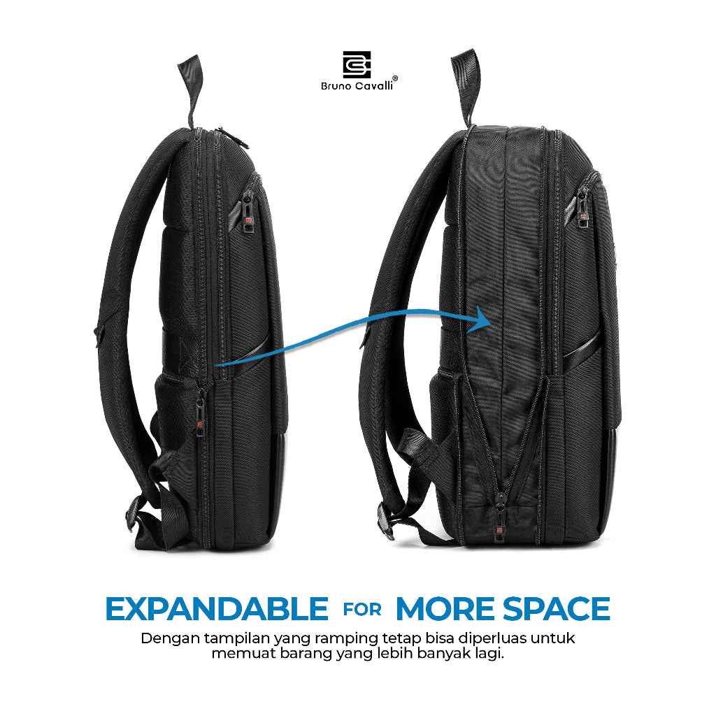 Bruno Cavalli Slim Lightweight Laptop Backpack Bookbag for Work Business and College