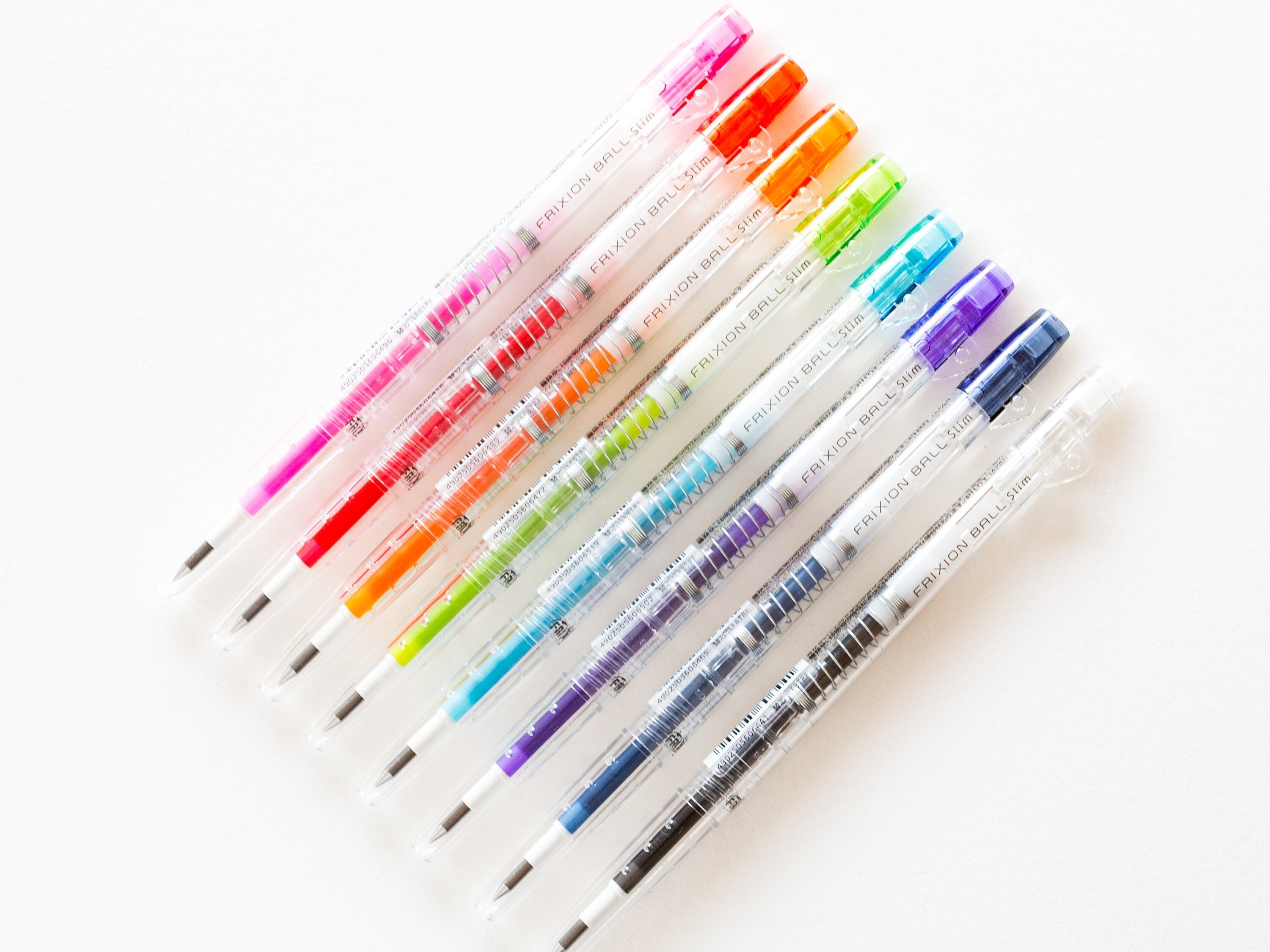 Pilot Frixion Ball Slim Erasable Gel Pen 0.38mm - CLEAR BODY - 3 Pack