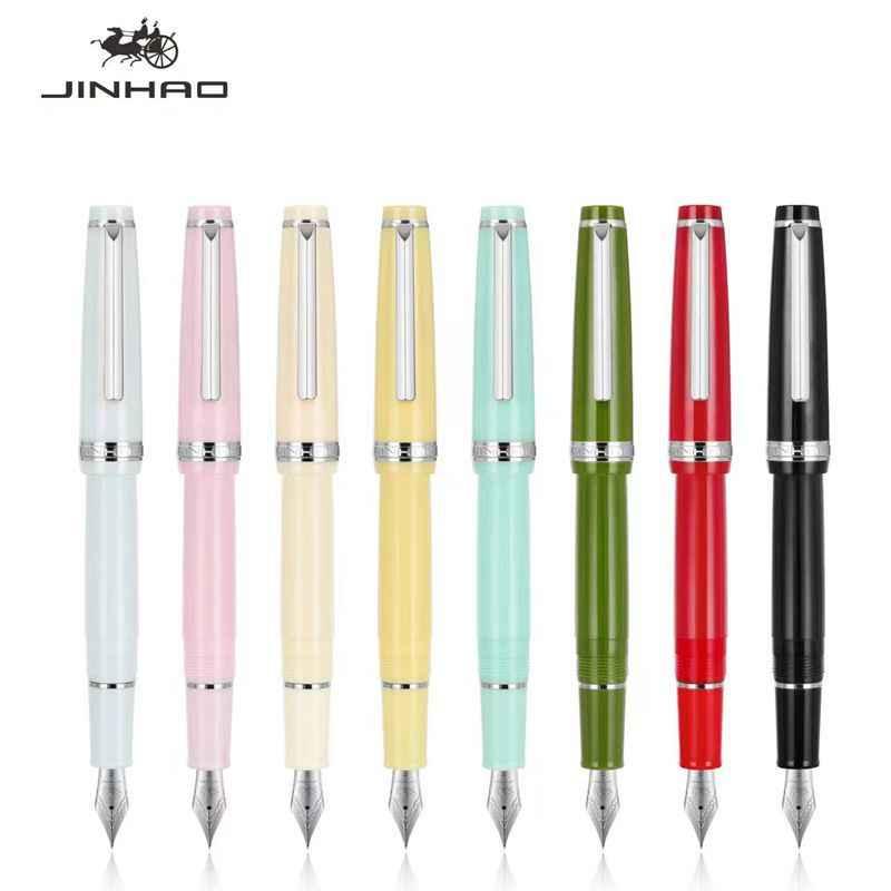 Jinhao 82 Acrylic Fountain Pen Iridium Nib Gold Silver Trim
