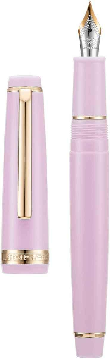 Jinhao 82 Acrylic Fountain Pen Iridium Nib Gold Silver Trim Pink Gold Trim