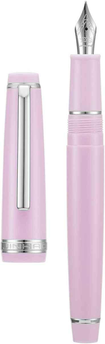 Jinhao 82 Acrylic Fountain Pen Iridium Nib Gold Silver Trim Pink Silver Trim)