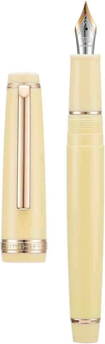 Jinhao 82 Acrylic Fountain Pen Iridium Nib Gold Silver Trim Yellow Gold Trim