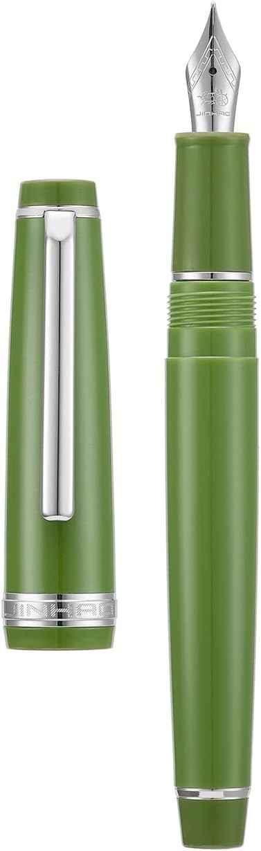 Jinhao 82 Acrylic Fountain Pen Iridium Nib Gold Silver Trim Green Silver Trim)