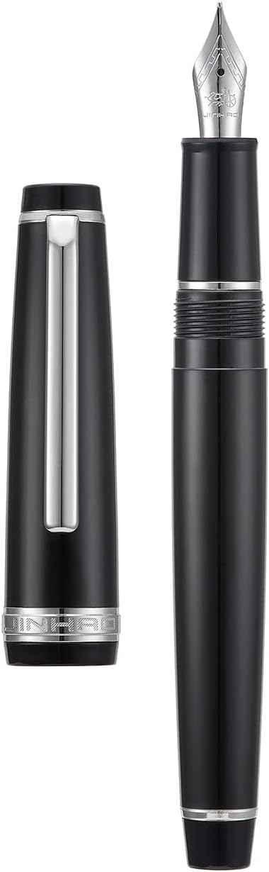 Jinhao 82 Acrylic Fountain Pen Iridium Nib Gold Silver Trim Black Silver Trim)