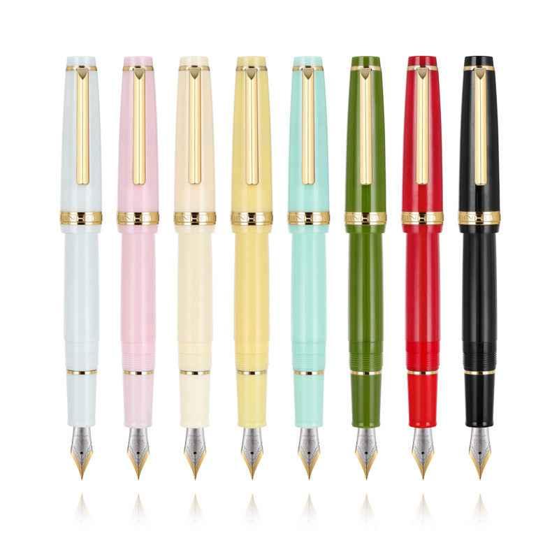 Jinhao 82 Acrylic Fountain Pen Iridium Nib Gold Silver Trim