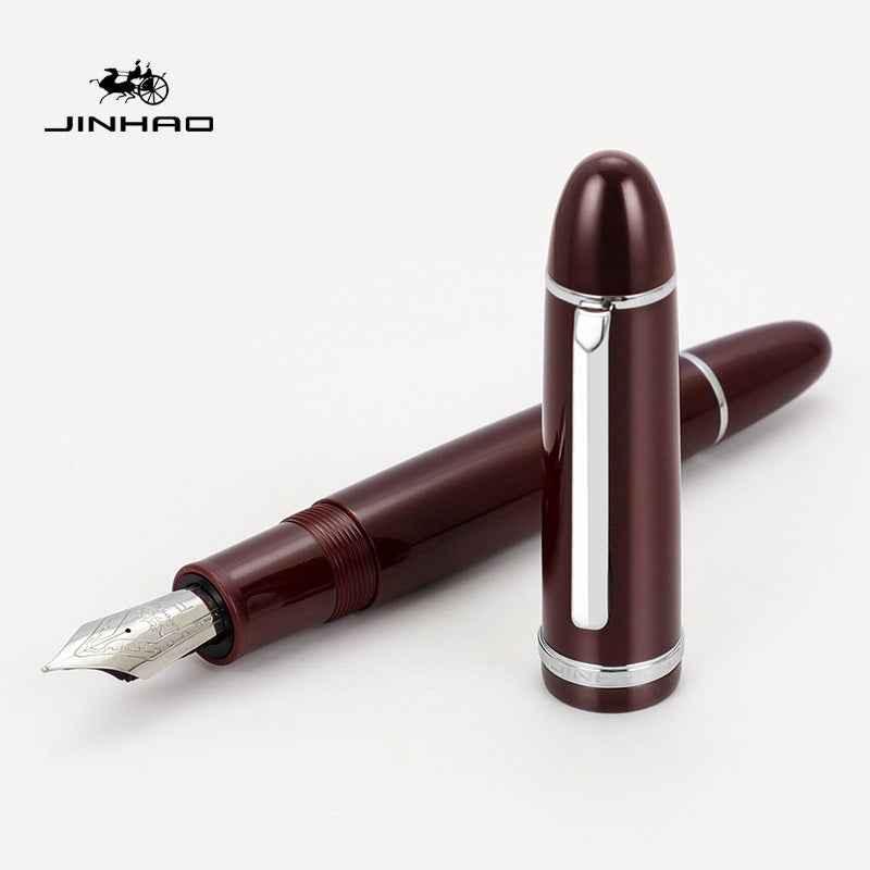 Jinhao X159 Acrylic Fountain Pen Wine Red Silver Trim