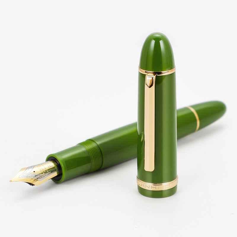 Jinhao X159 Acrylic Fountain Pen Green Gold Trim