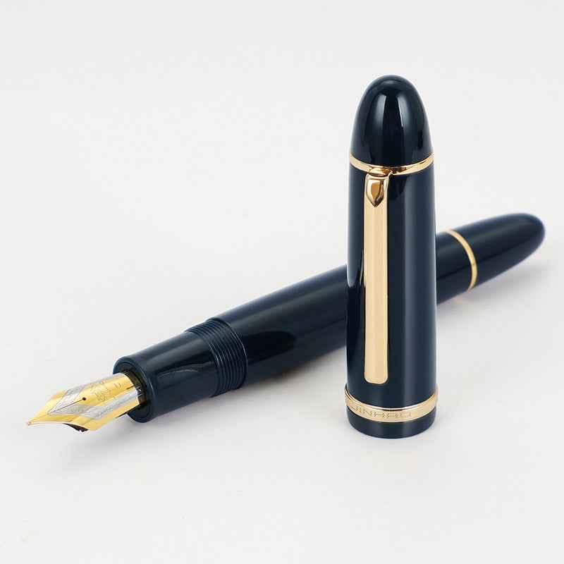 Jinhao X159 Acrylic Fountain Pen Dark Blue Gold Trim