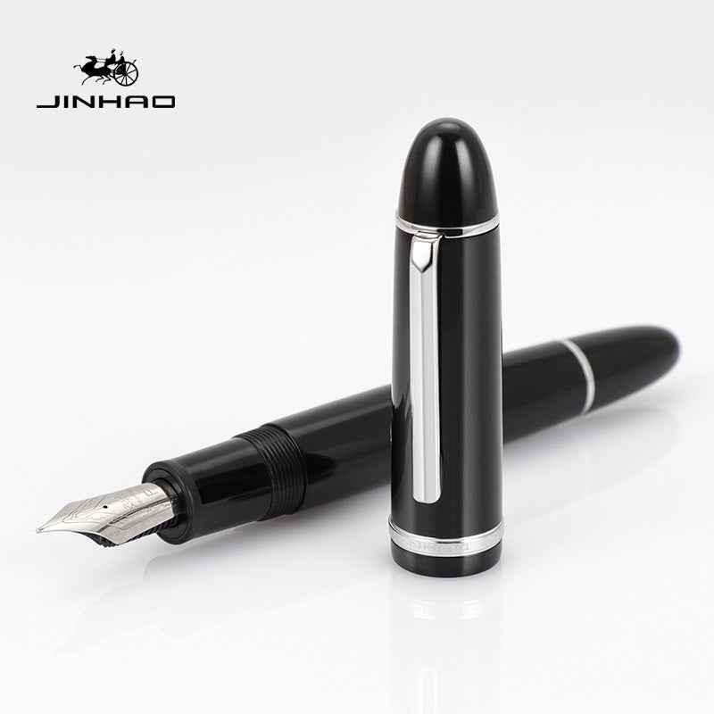 Jinhao X159 Acrylic Fountain Pen Black Silver Trim